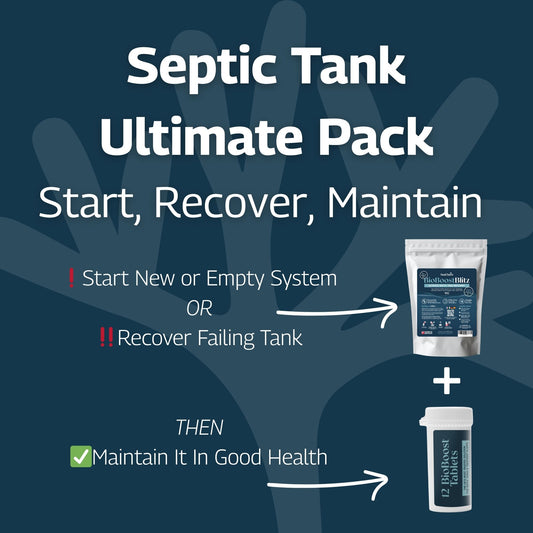 BioBoost Ultimate Pack | One Time Septic Tank Recovery and Ongoing Monthly Treatment Tablets